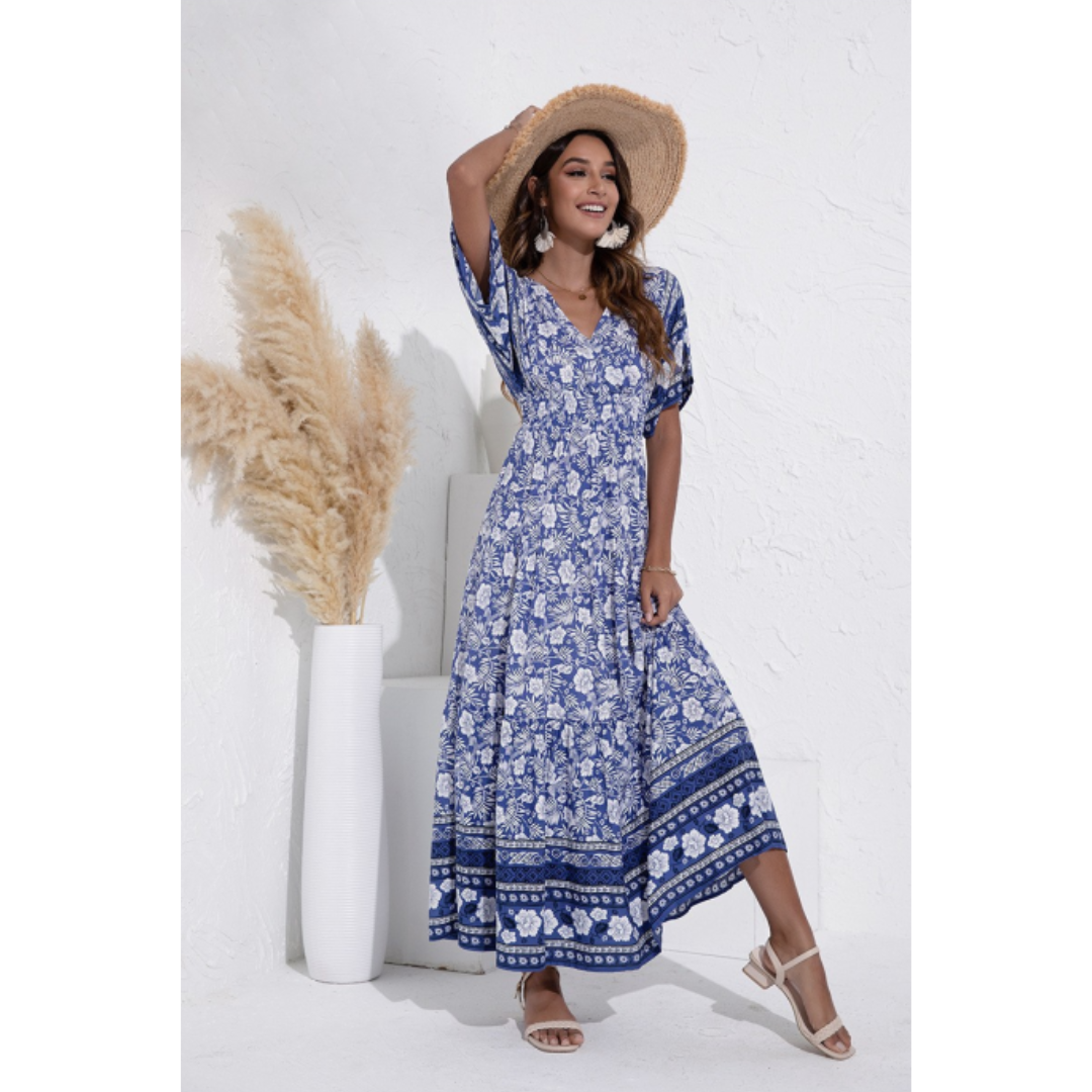 Thenla | Bohemian Summer Maxi Dress for Women