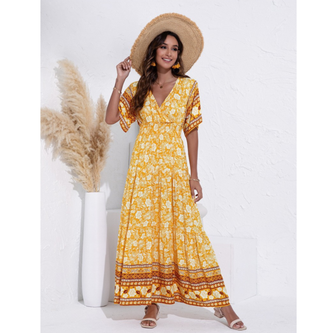 Thenla | Bohemian Summer Maxi Dress for Women