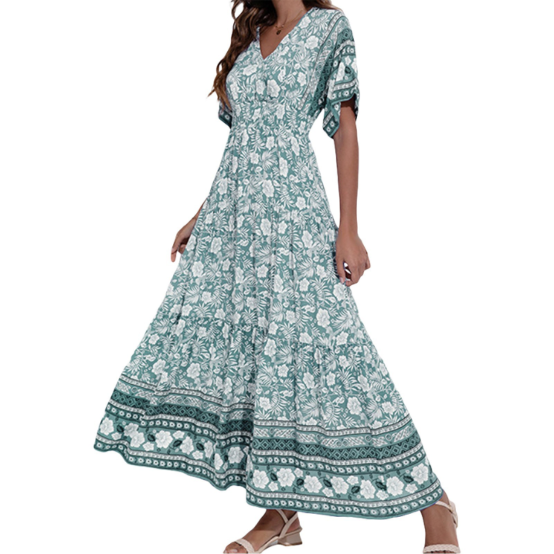 Thenla | Bohemian Summer Maxi Dress for Women