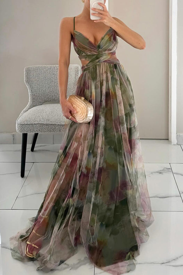 Sleeveless Wedding Dress with Deep V-Neck for Women | Maxi