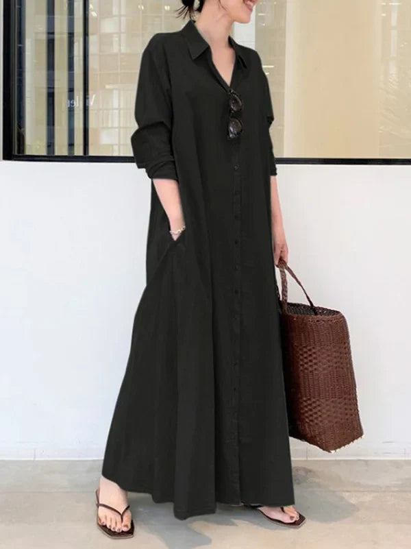 Stellania | Robe Maxi Femme Couleur Unie