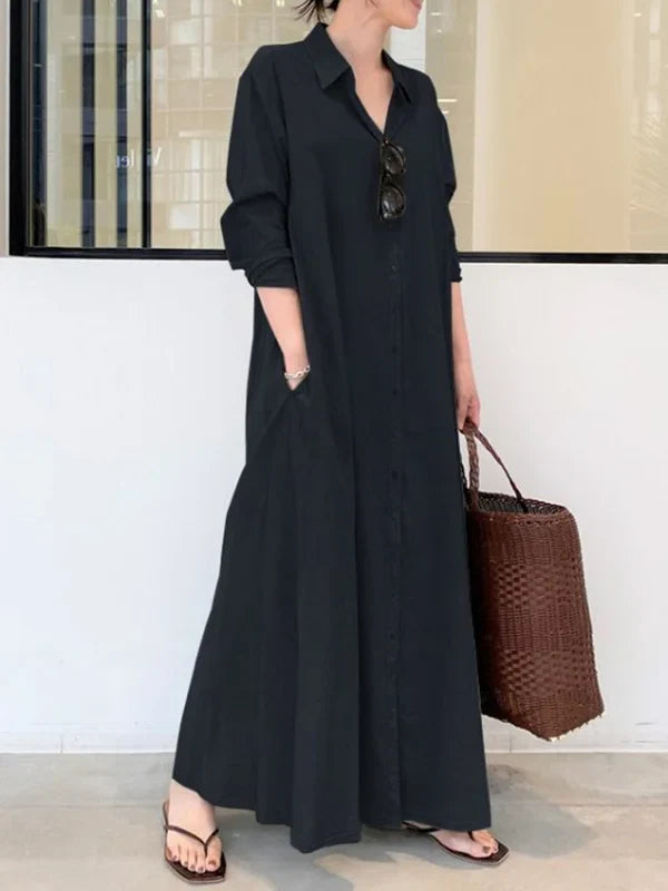 Stellania | Robe Maxi Femme Couleur Unie