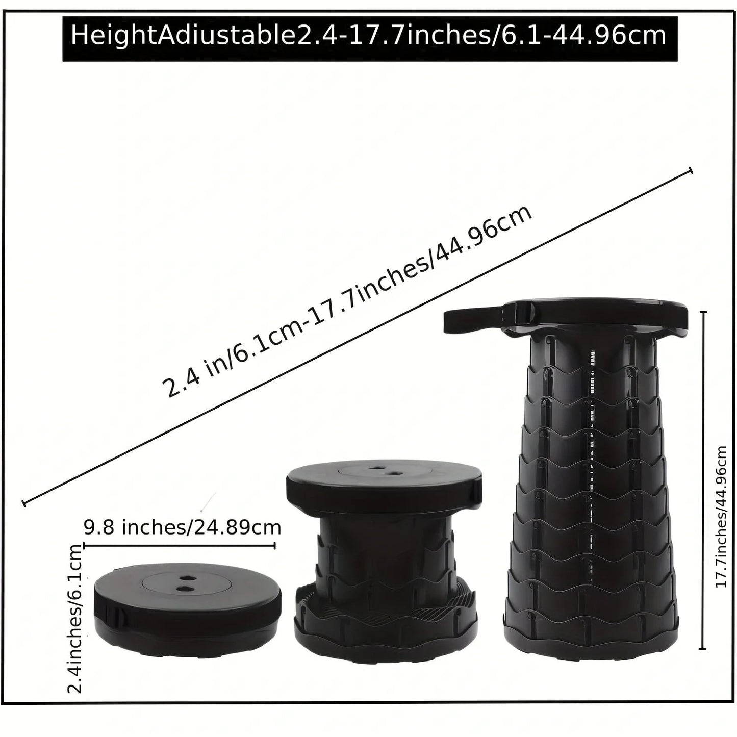 Tabouret télescopique pliable