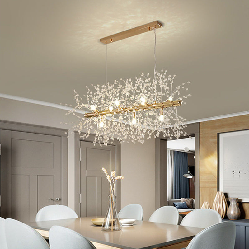 OpalGleam | White and Gold LED Pendant Light for Bedroom and Dining Room