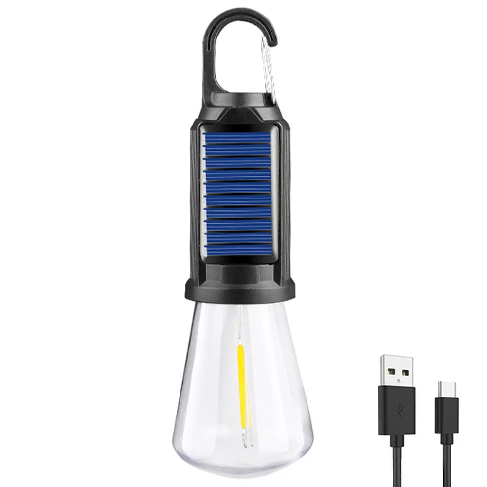 Lampe de Camping Rechargeable Solaire avec Crochet