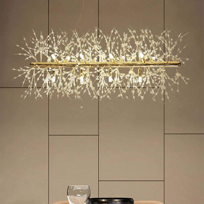 OpalGleam | White and Gold LED Pendant Light for Bedroom and Dining Room