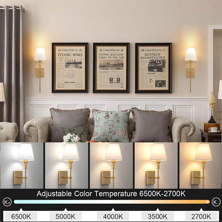 Ensemble de Lampes Murales Sans Fil Rechargeables (2 Pack) - Éclairage Intérieur et Extérieur Alimenté par Batterie pour la Maison, le Patio et le Jardin