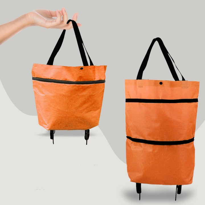 Sac de courses pliable 2-en-1 avec roues