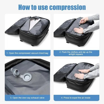Sac à dos structuré avec système de compression interne
