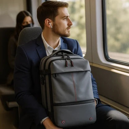 Sac à dos structuré avec système de compression interne