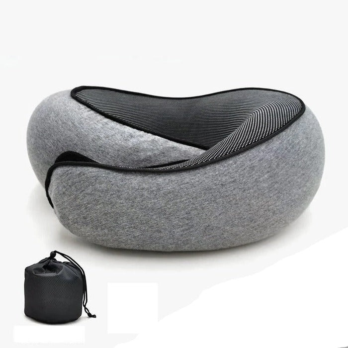 Coussin de Voyage Courbé en Mousse à Mémoire Style Escargot - en U, Portable, Coussin de Soutien Ajustable pour le Cou