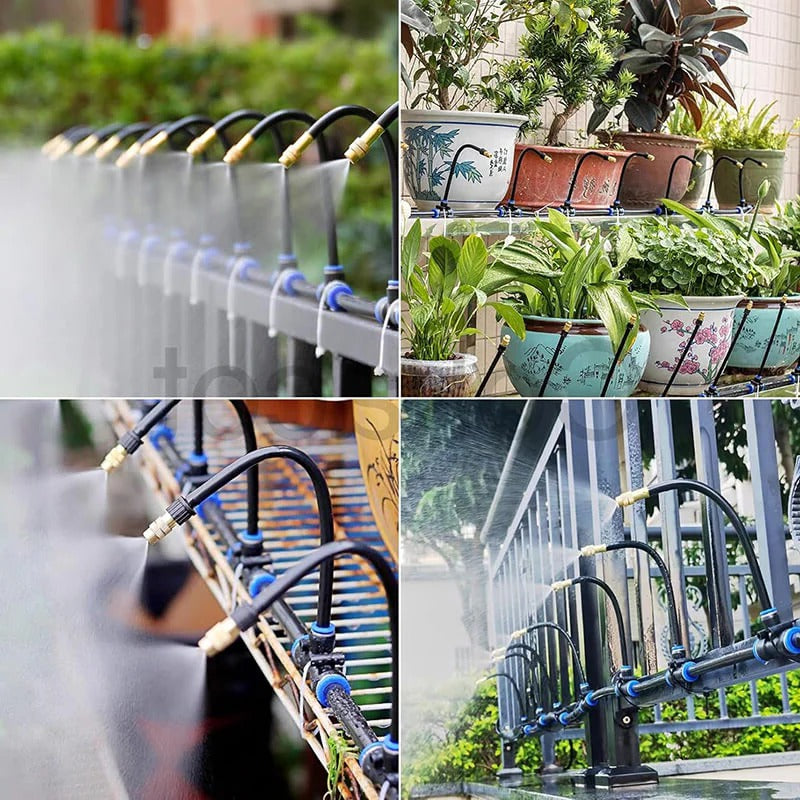 Kit d'irrigation goutte à goutte avec tuyau flexible à 360 degrés