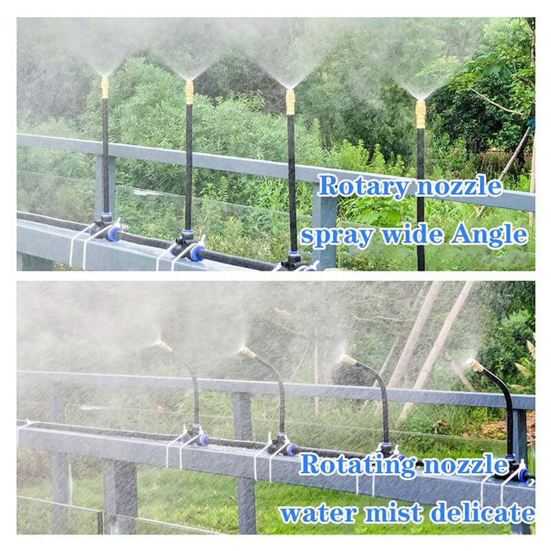 Kit d'irrigation goutte à goutte avec tuyau flexible à 360 degrés