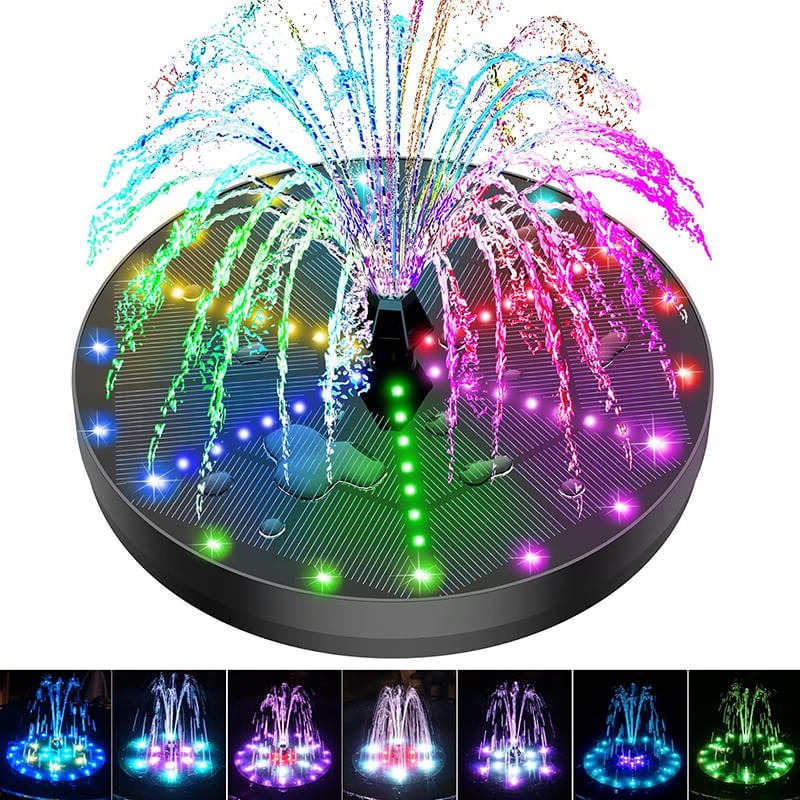 Fontaine Solaire avec 60 Lumières LED
