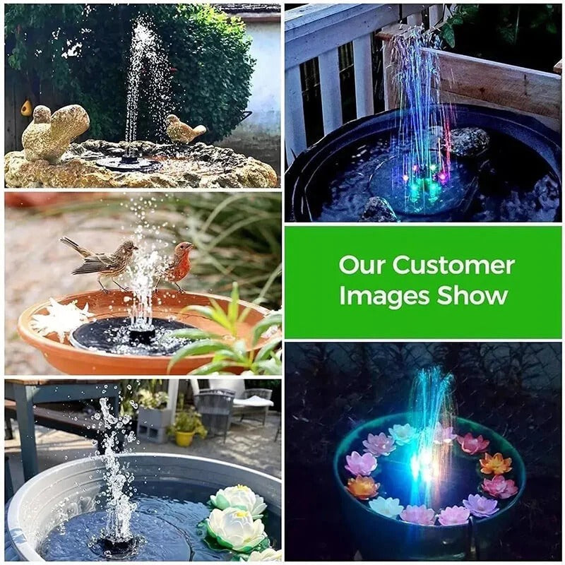Fontaine Solaire avec 60 Lumières LED