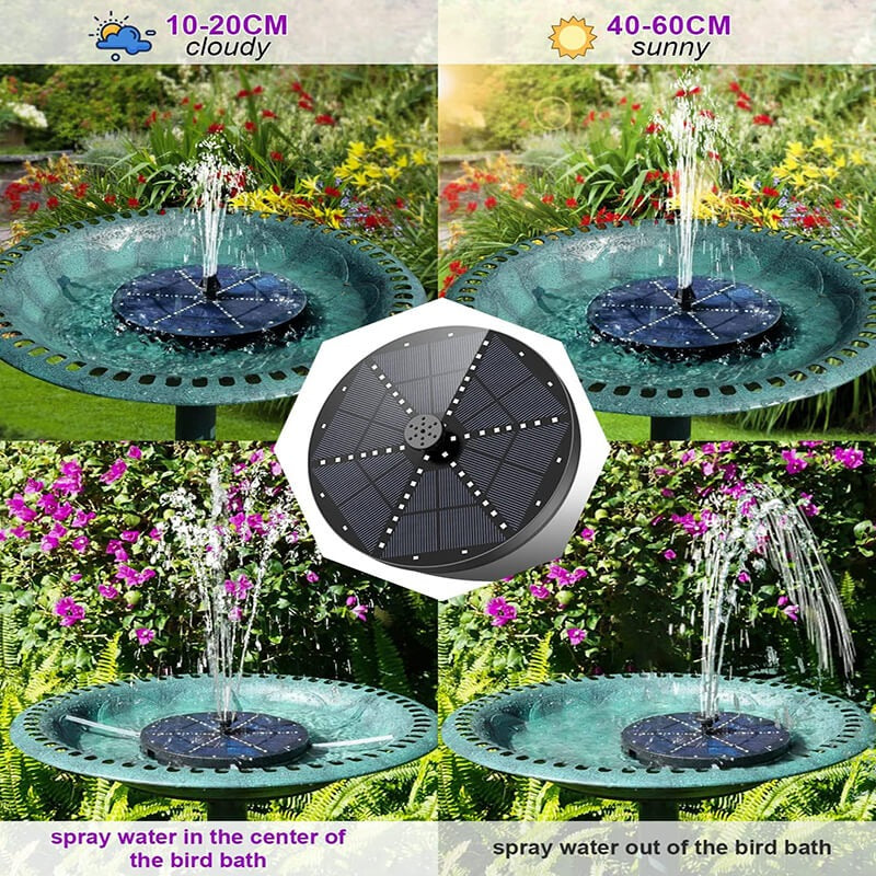 Fontaine Solaire avec 60 Lumières LED