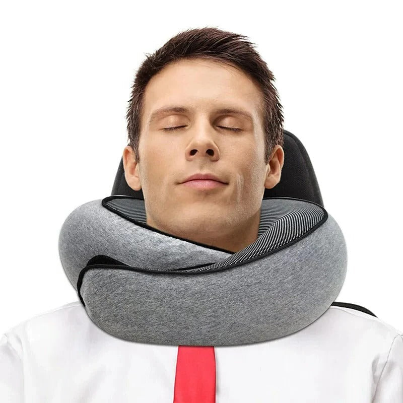 Coussin de Voyage Courbé en Mousse à Mémoire Style Escargot - en U, Portable, Coussin de Soutien Ajustable pour le Cou