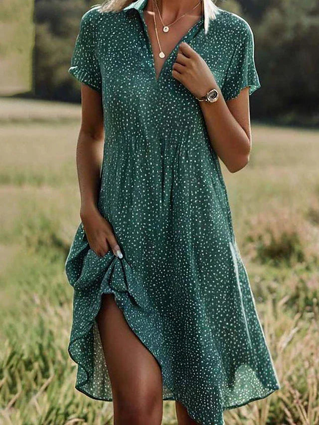 Portia | Casual floral robe with lapel collar