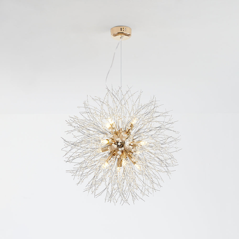 OpalGleam | White and Gold LED Pendant Light for Bedroom and Dining Room