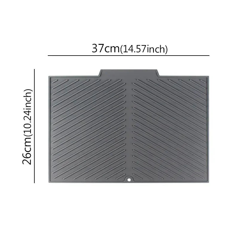 Tapis de Séchage en Silicone avec Design de Drain
