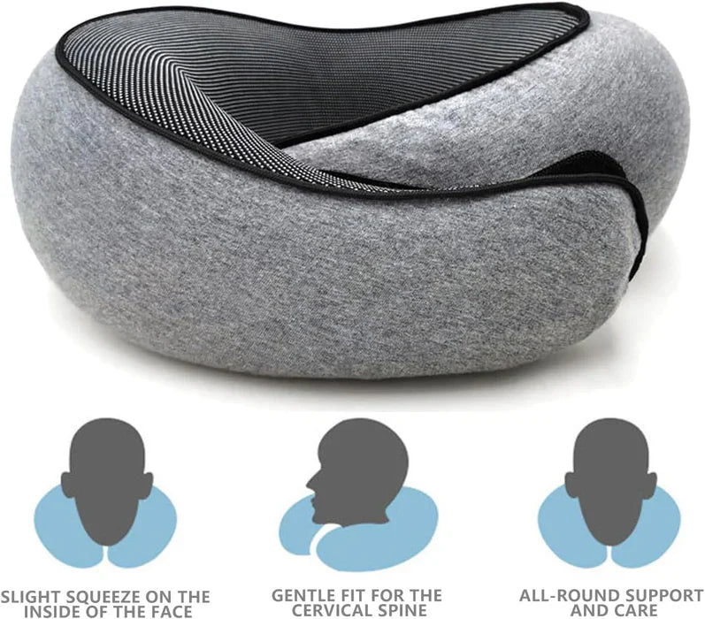 Coussin de Voyage Courbé en Mousse à Mémoire Style Escargot - en U, Portable, Coussin de Soutien Ajustable pour le Cou