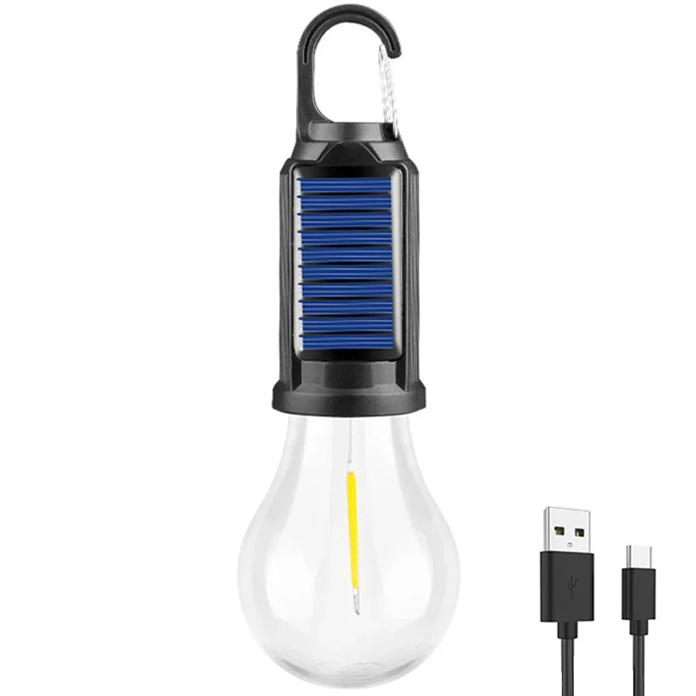 Lampe de Camping Rechargeable Solaire avec Crochet