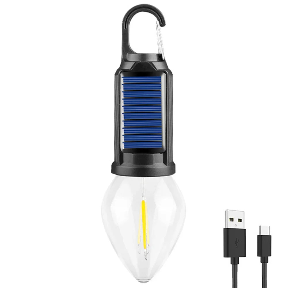 Lampe de Camping Rechargeable Solaire avec Crochet
