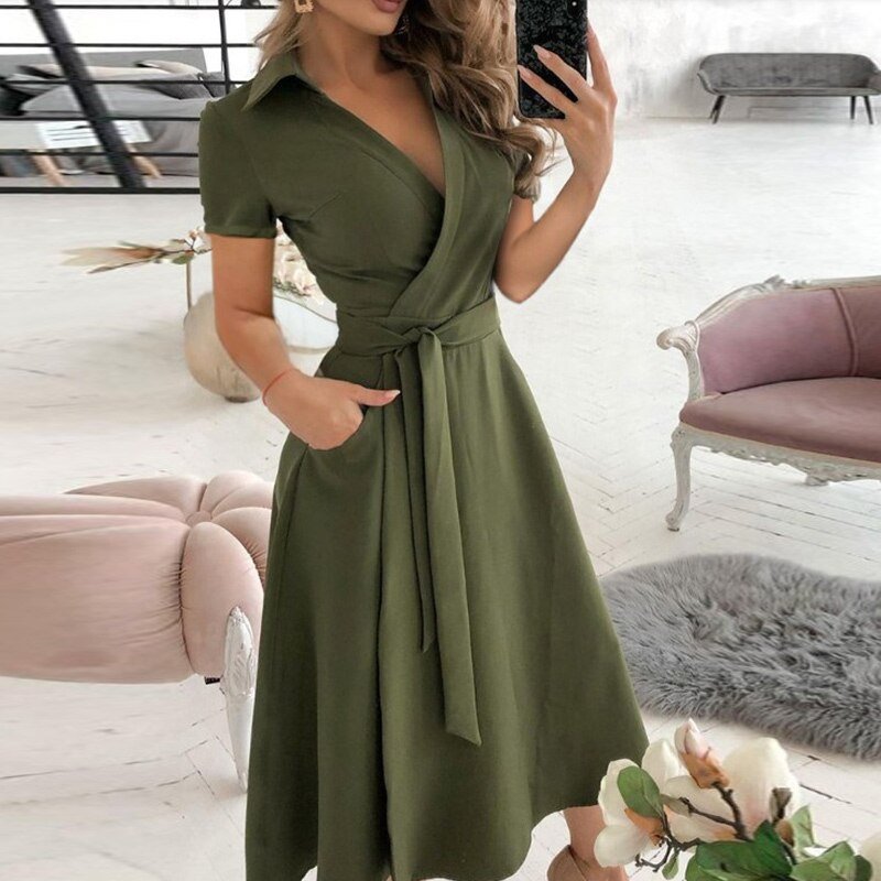 Fintan | Robe à ligne A avec cravate pour femmes