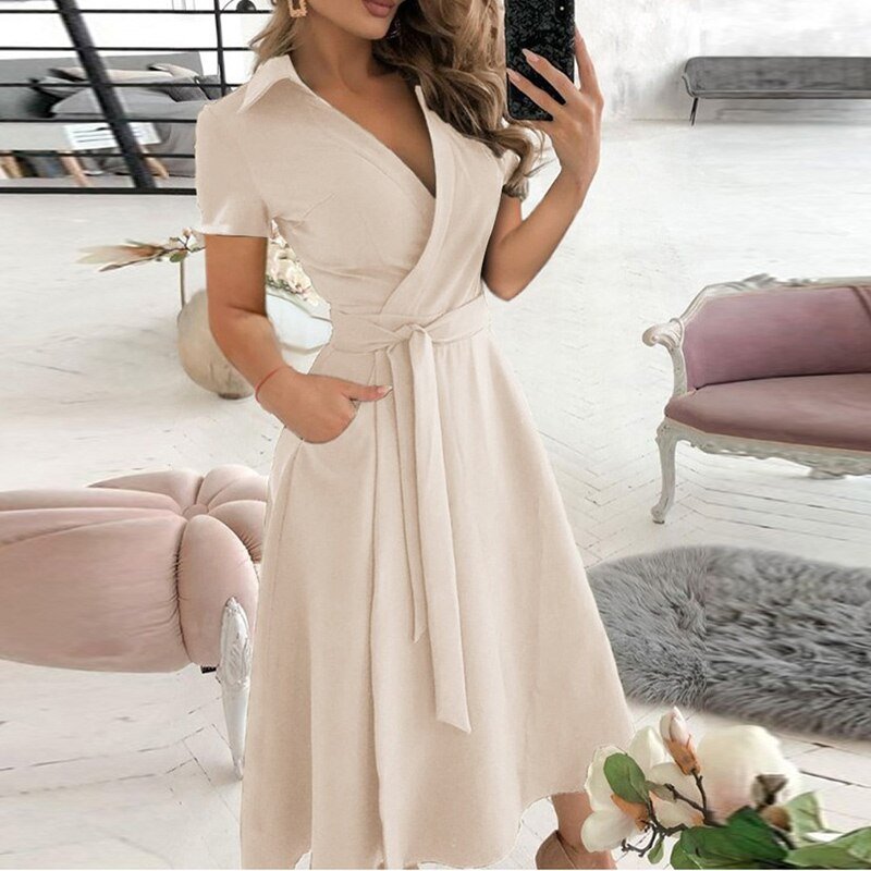 Fintan | Robe à ligne A avec cravate pour femmes