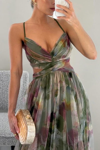 Sleeveless Wedding Dress with Deep V-Neck for Women | Maxi