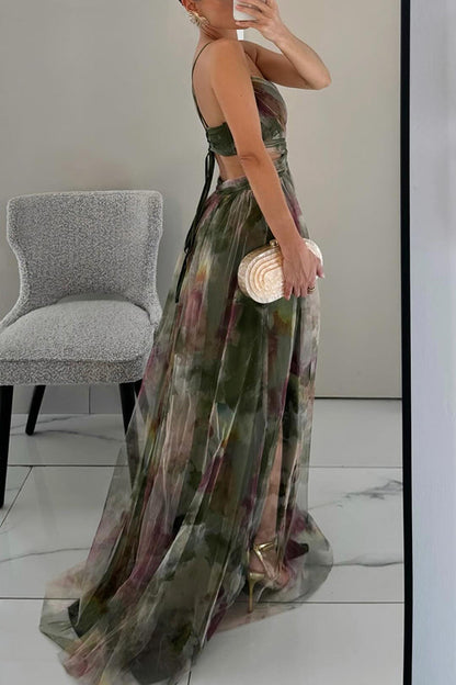 Sleeveless Wedding Dress with Deep V-Neck for Women | Maxi