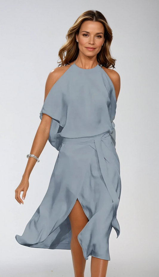 Madonna | Elegant dress with fashionable necklines.