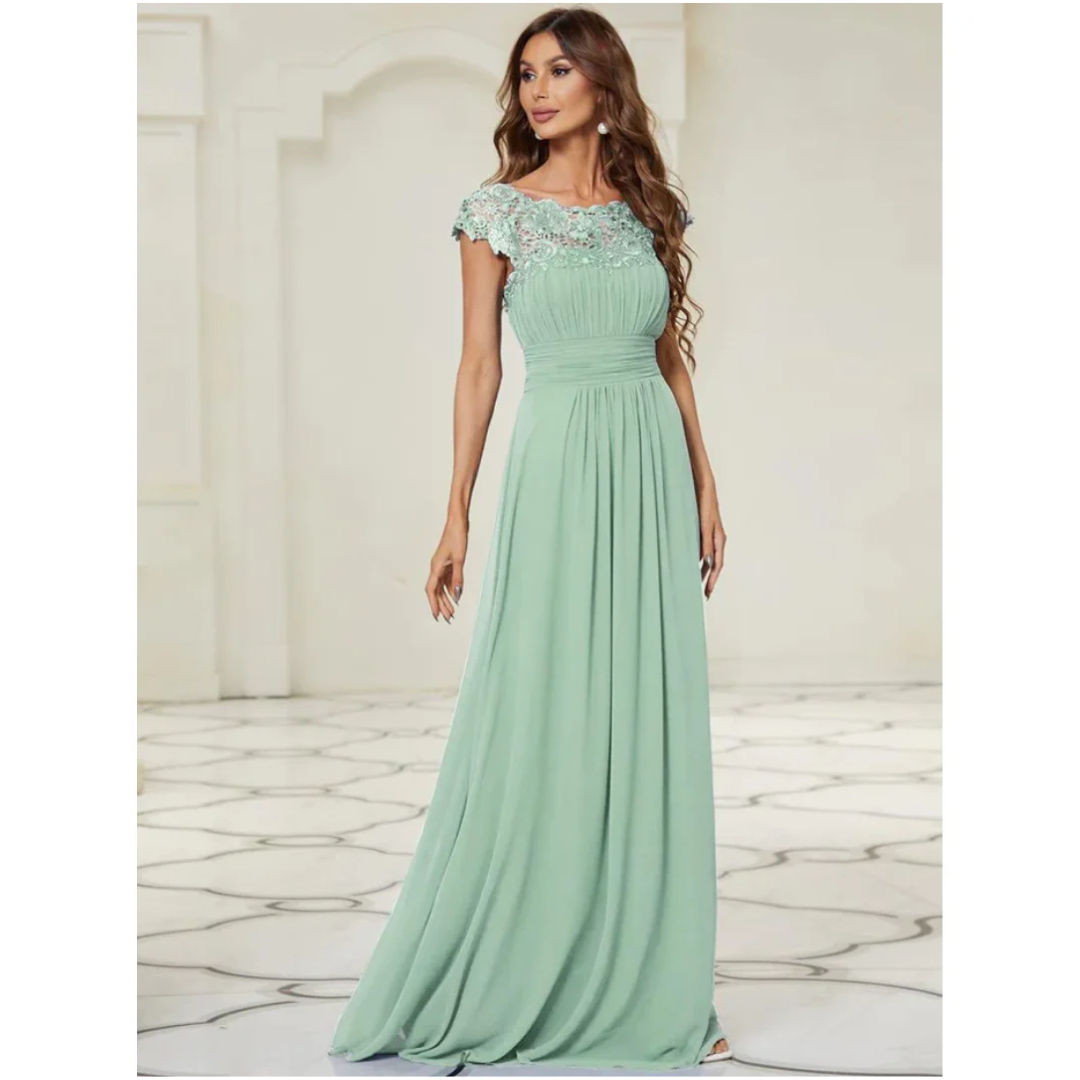 Robe Femme avec Manches Plissées | Maxi