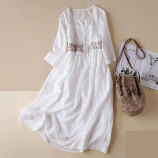 Wiktoria | Embroidered Ethnic Style Women's Midi Dress