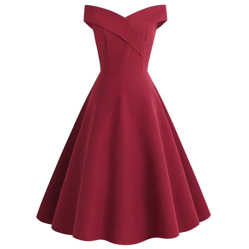 Robe Élégante Sans Épaules pour Femmes | Midi