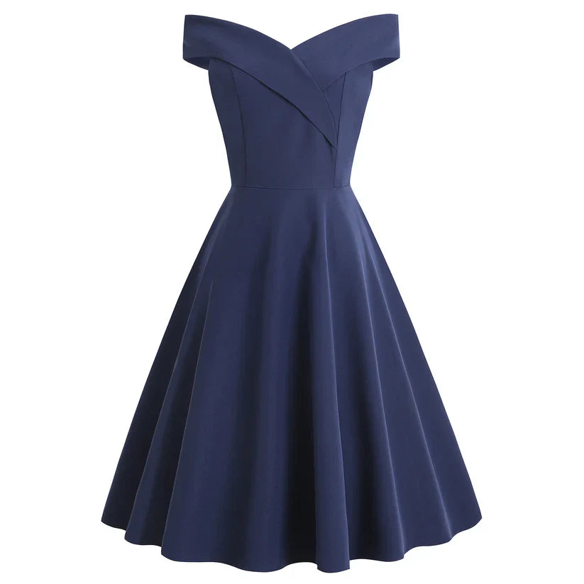 Robe Élégante Sans Épaules pour Femmes | Midi