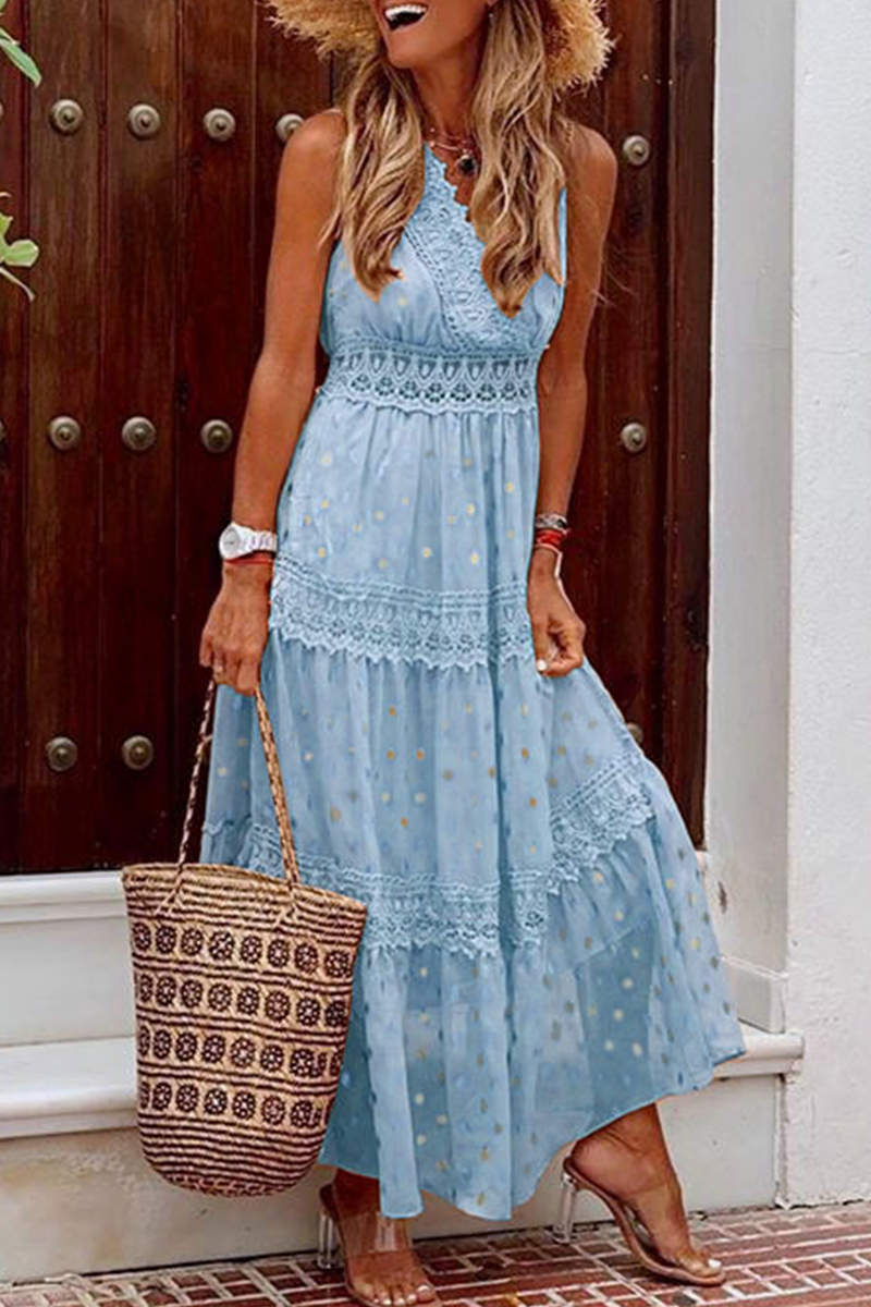 Tia | Robe Chiffon à Pois pour Femmes