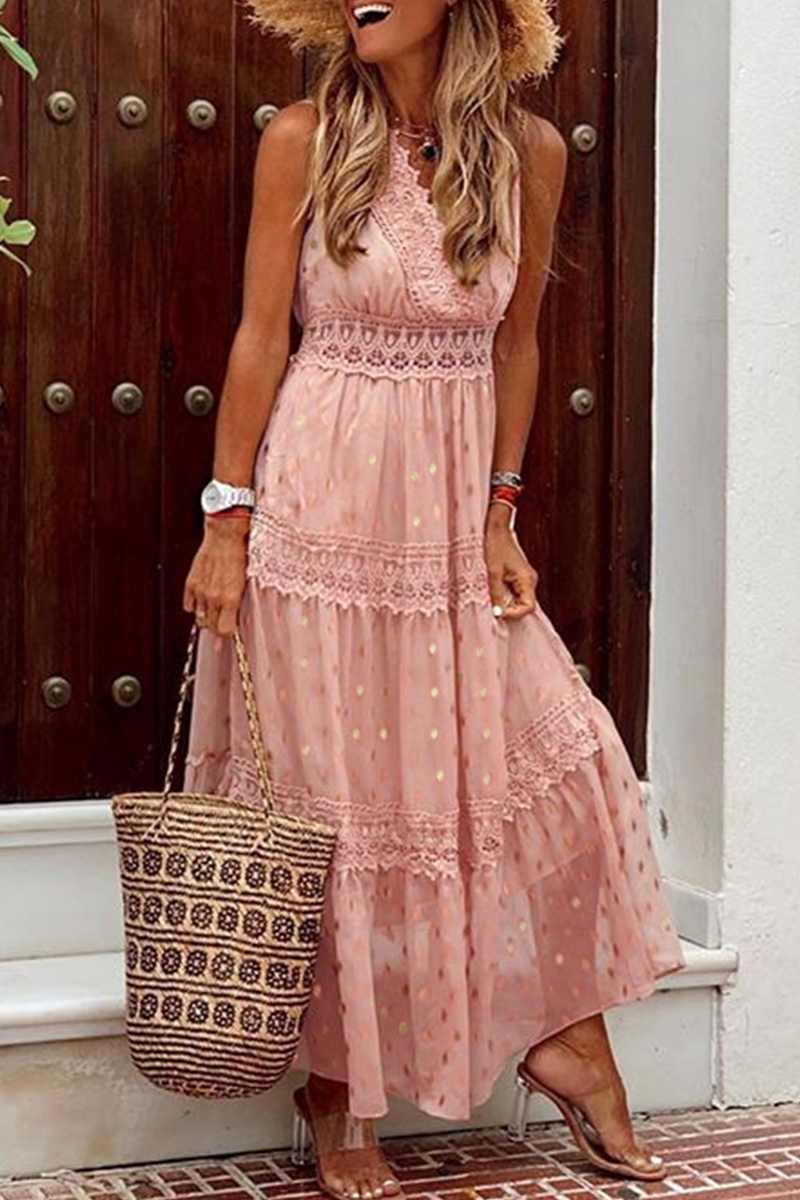 Tia | Robe en Chiffon à Pois pour Femmes