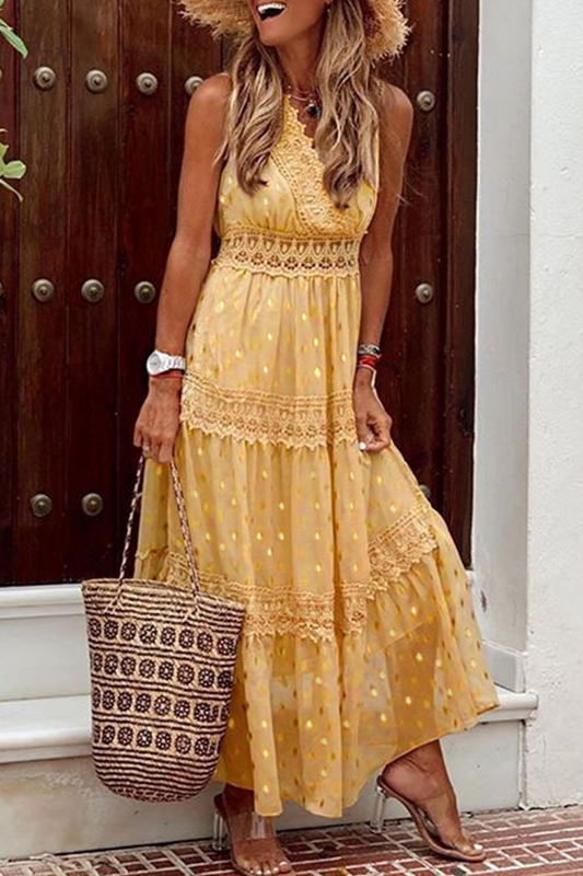 Tia | Robe en Chiffon à Pois pour Femmes