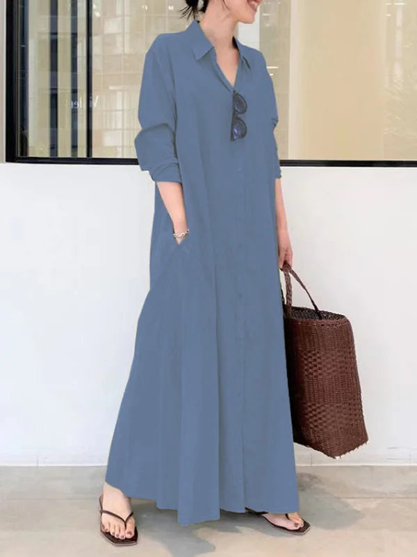 Stellania | Robe Maxi Femme Couleur Unie