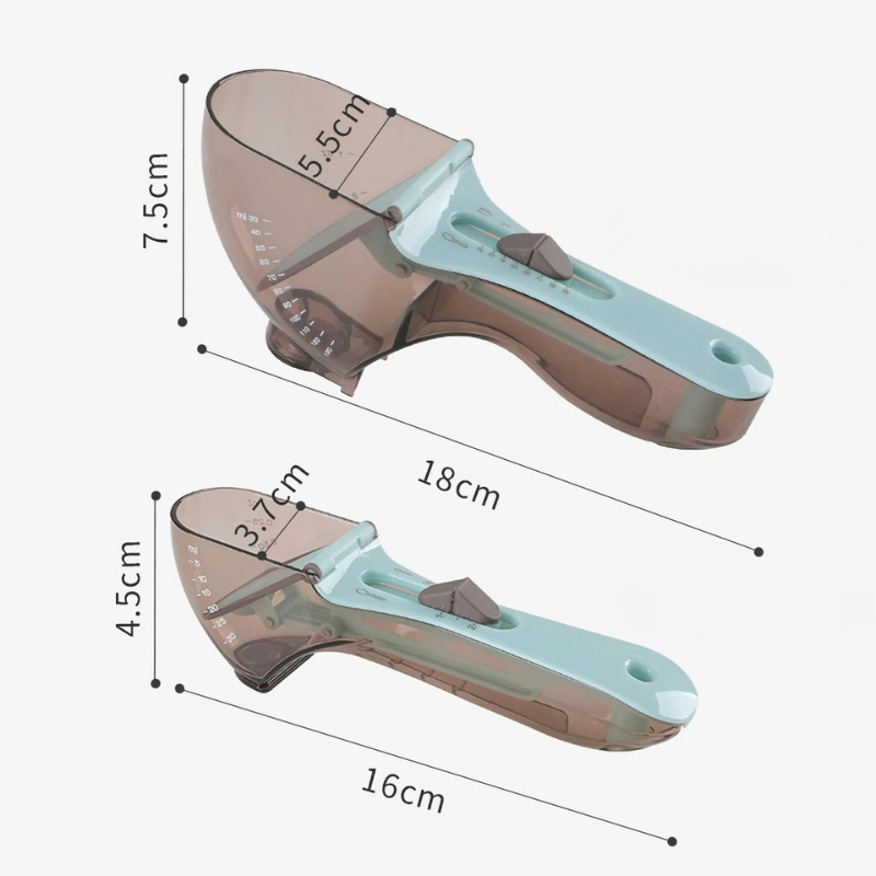 2Pcs Adjustable Measuring Cup and Measuring Spoon