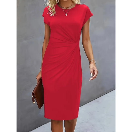 Elegant Bodycon Dress with Ruffles for Women | Short Sleeves