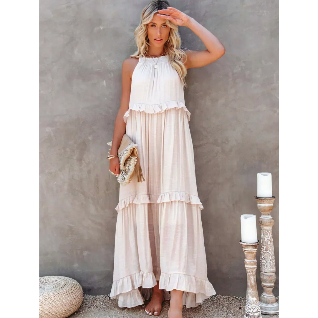 Robe maxi sans manches évasée pour femmes