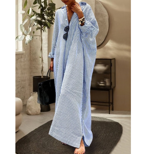 Lorie | Robe longue baggy rayée pour femmes
