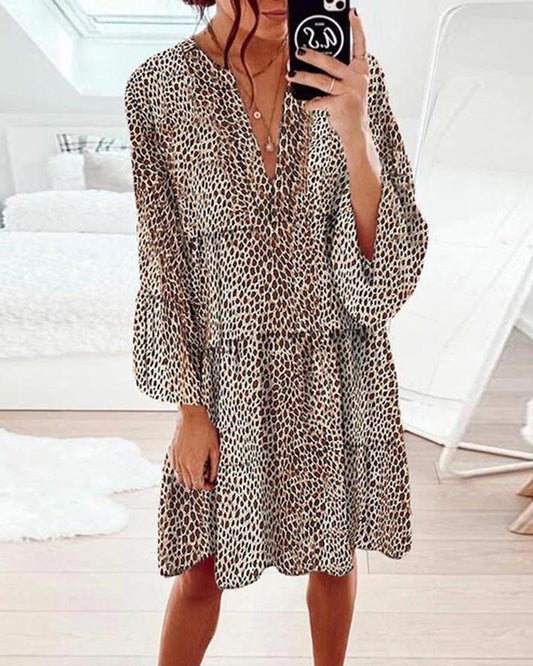 Ruby | Robe femme mi-longue léopard