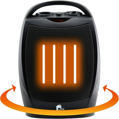 Chauffage d'Espace Électrique Portable Super Silencieux Ventilateur Oscillant avec Thermostat