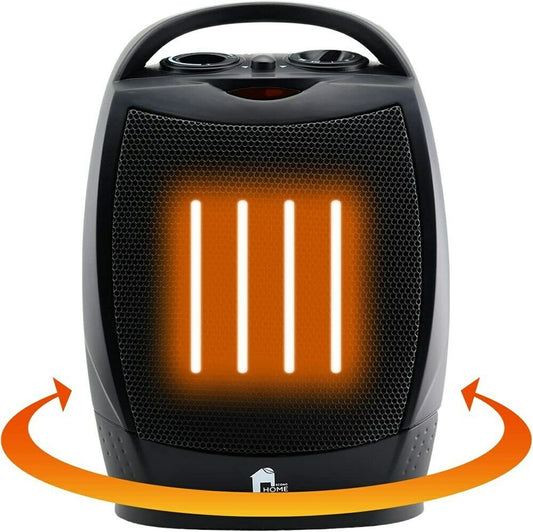 Chauffage d'Espace Électrique Portable Super Silencieux Ventilateur Oscillant avec Thermostat