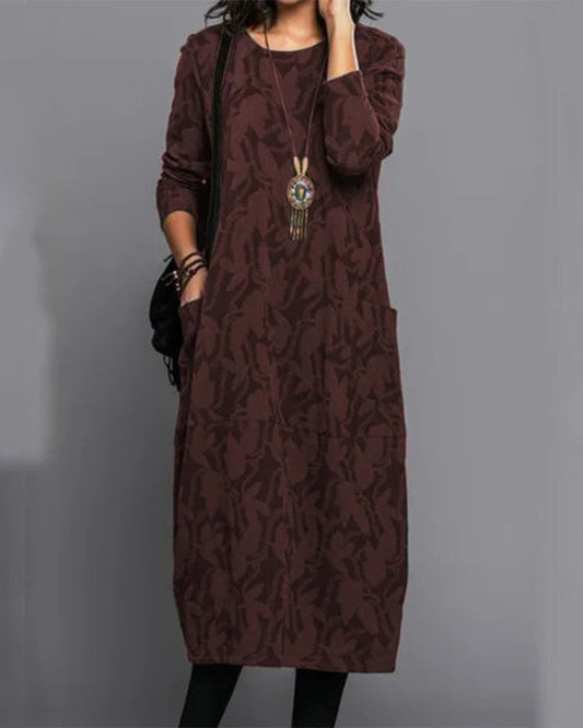 Xenia | Printed long-sleeve dress