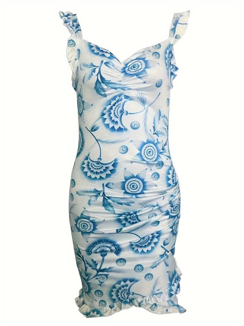 Anita | Robe mini à fleurs avec ourlet volanté