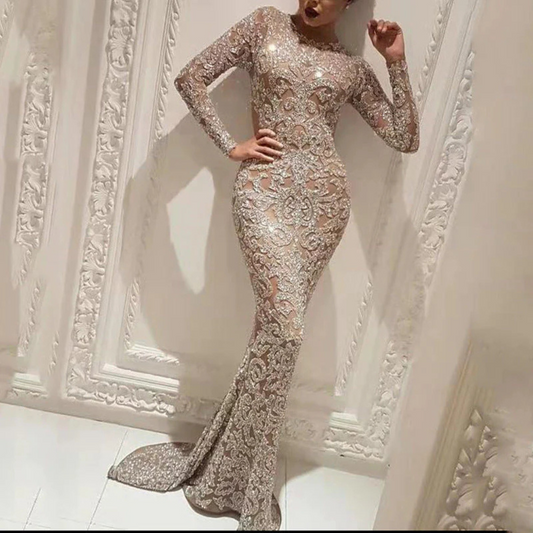Rashiana | Long Sleeve Evening Dress for Women | Maxi